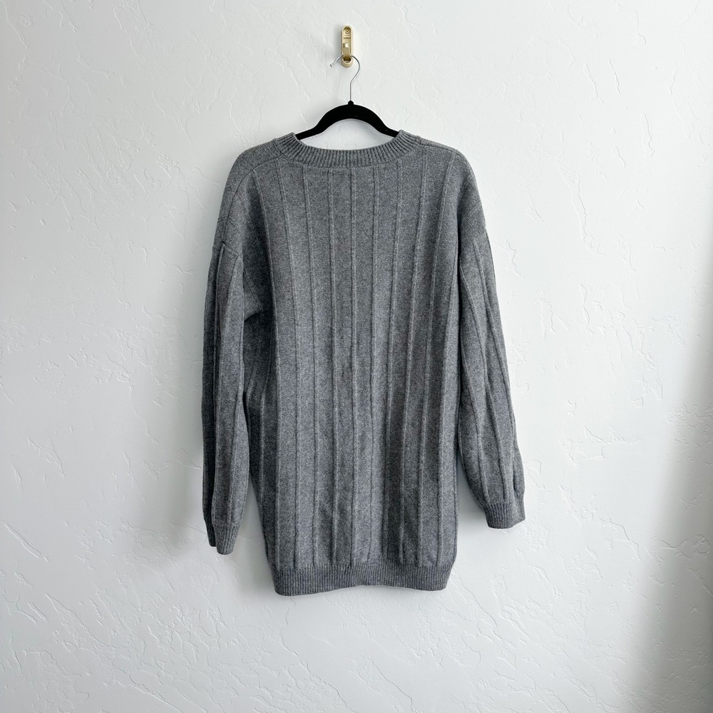 Reformation | Harriet 100% Regenerative Wool Knit Sweater Mini Dress in Gray - Picture 3 of 5